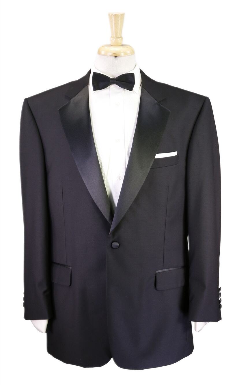Jos A Bank Signature Black Tuxedo Formal Wedding Wool Suit 43R
